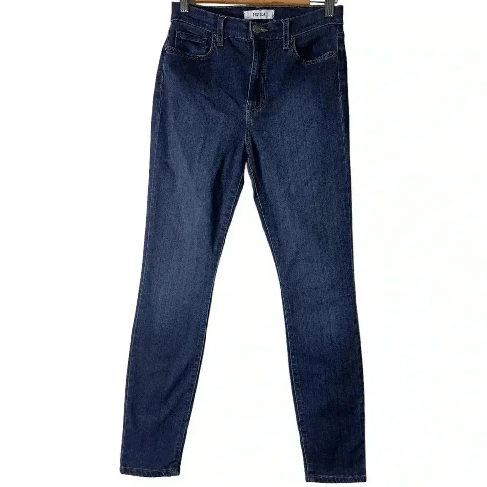 Revolve Pistola High Rise Dark Wash Skinny Jeans Size 27